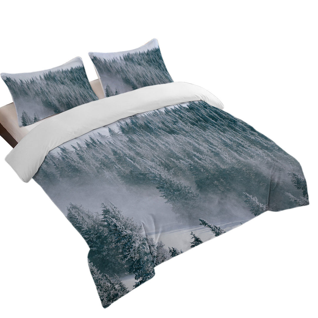 Winter Snowy Mountain Forest Duvet Covers