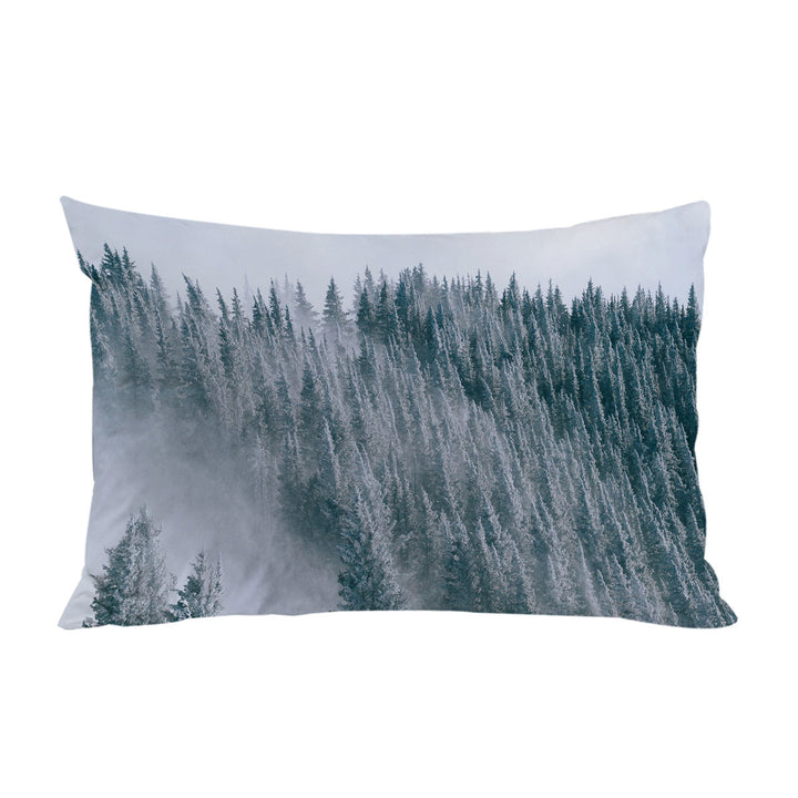 Winter Snowy Mountain Forest Pillowcase