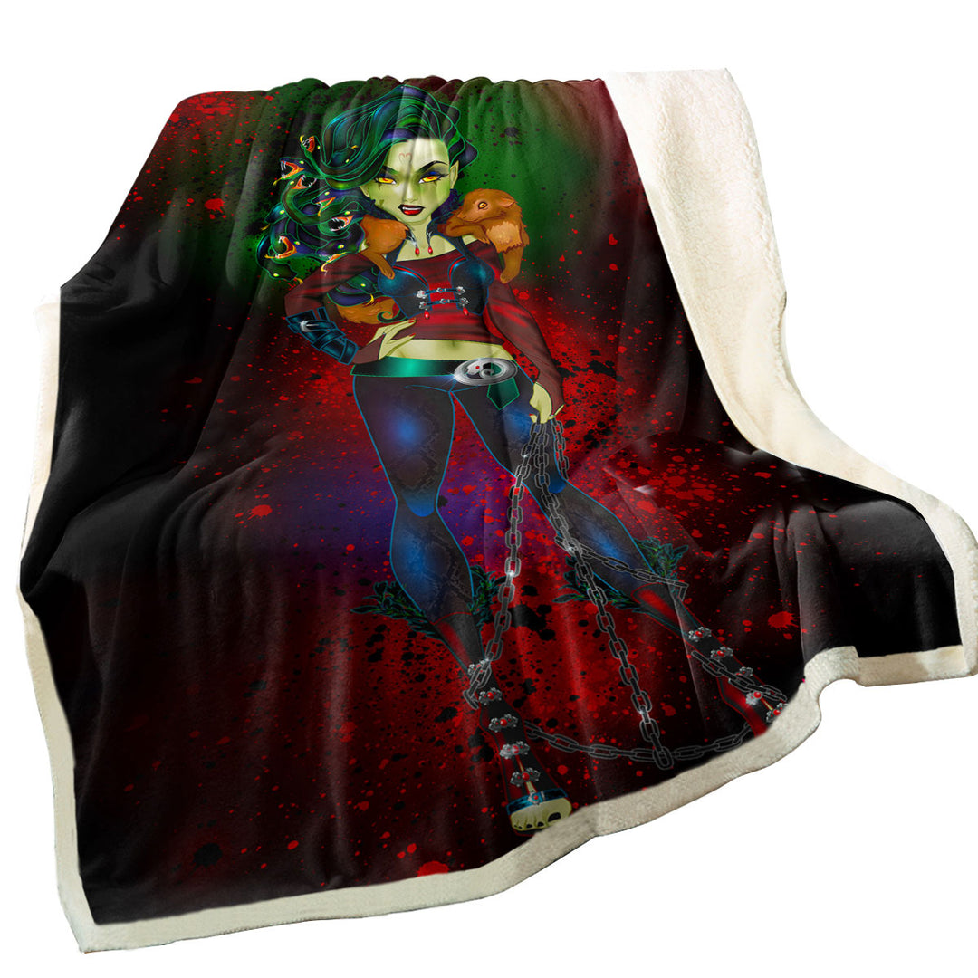 Women Throws Dark Art Goth Tough Medusa