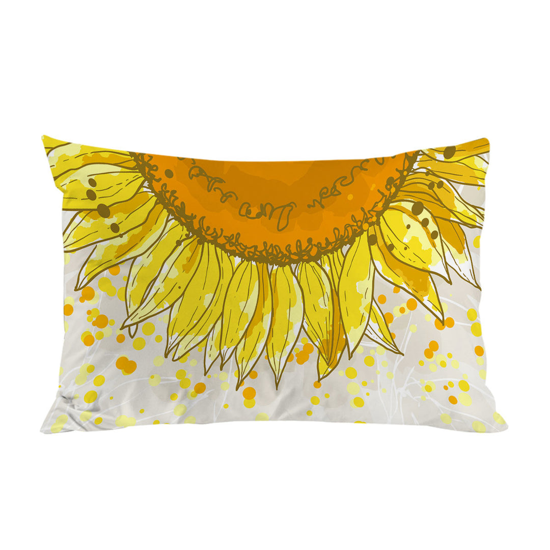 Yellow Spots and Sunflower Pillow Case Covers