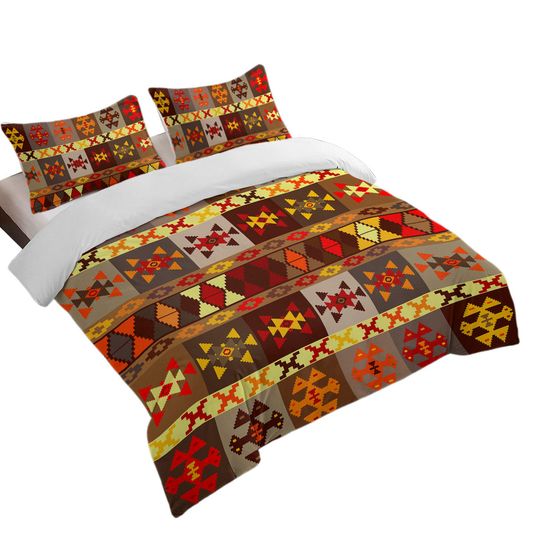 Yellow to Red Aztec Pattern Duvet Cover