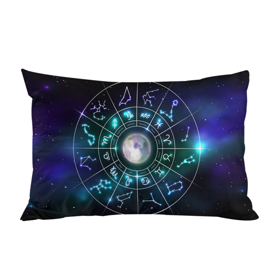 Zodiac Moon Over Space Pillow Cases