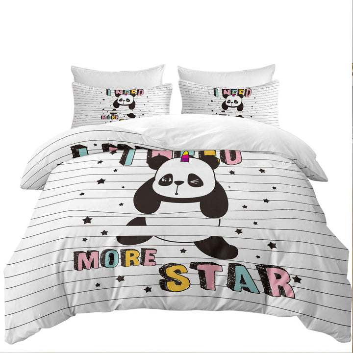 full Size Duvet Cover with Stars Panda