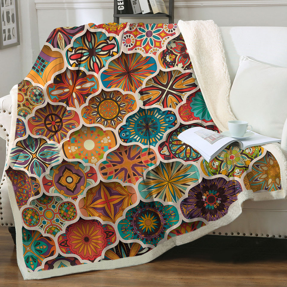 A Bunch of Colorful Moroccan Decorative Throws