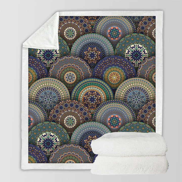 A Bunch of Oriental Mandalas Unique Throws