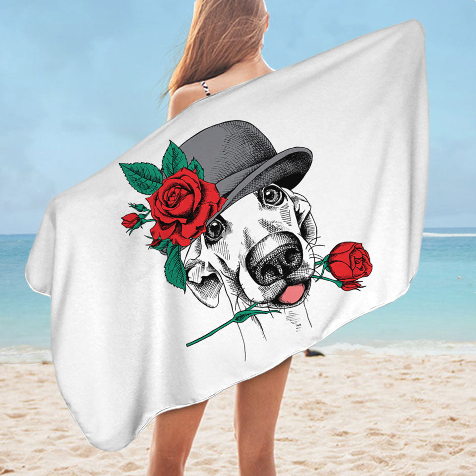 A Romantic Gentleman Dog Beach Towels