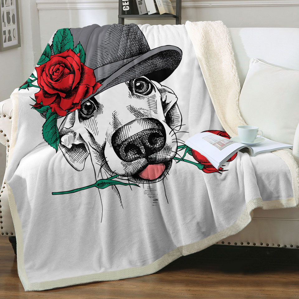 A Romantic Gentleman Dog Throw Blanket