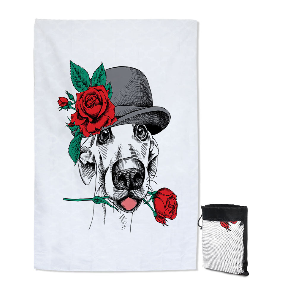 A Romantic Gentleman Dog Travel Beach Towel