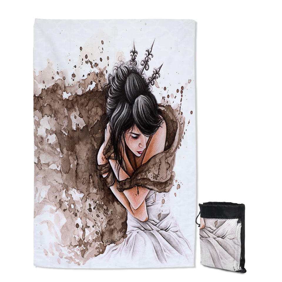 A Winters Tale Beautiful Woman Art Painting Quick Dry Beach Towel