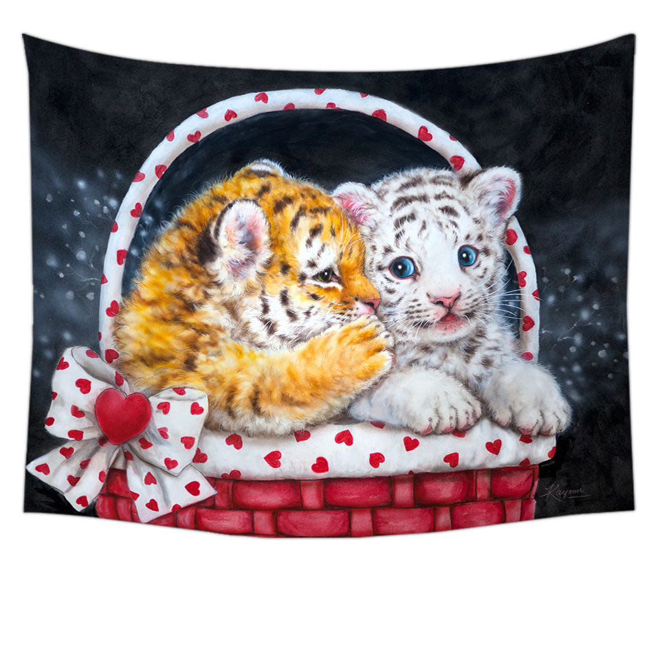 Adorable Animals Art for Kids Whisper Tiger Cub Tapestry