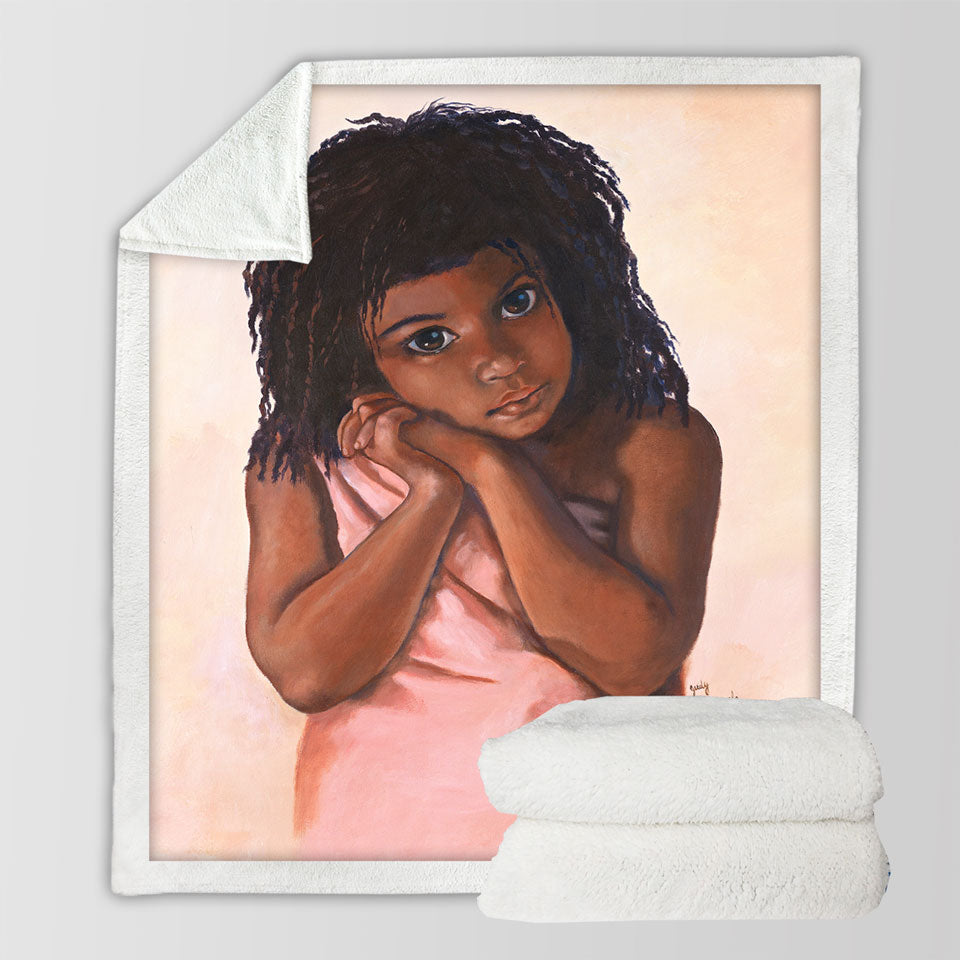 products/Adorable-Art-Cute-Black-Girl-Decorative-Blankets