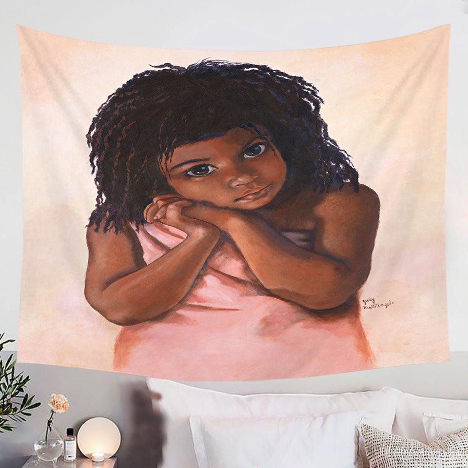 Adorable-Art-Cute-Black-Girl-Tapestry