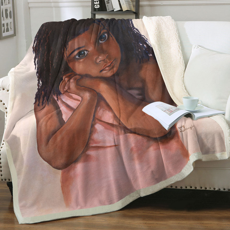 products/Adorable-Art-Cute-Black-Girl-Throw-Blanket