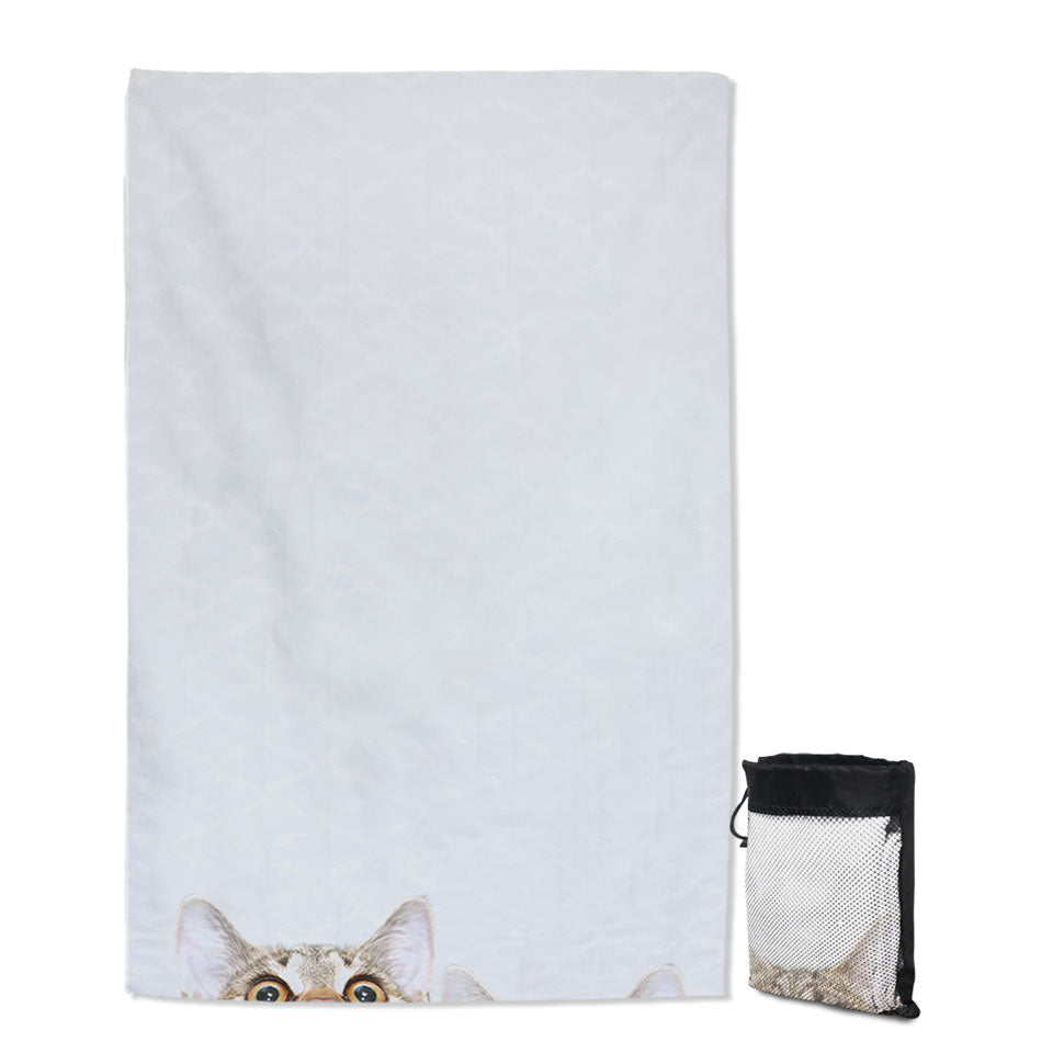 Adorable Beach Towels Peeking Cats
