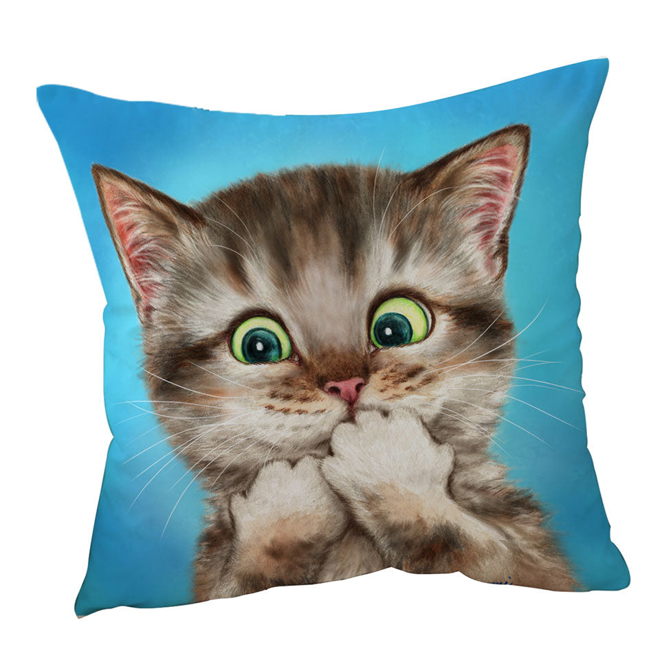 Adorable Cat Cushion Cover Sweet Regretful Kitten