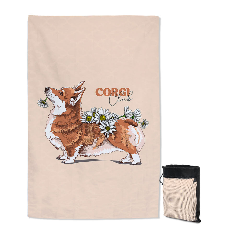 Adorable Corgi Dog Quick Dry Beach Towel