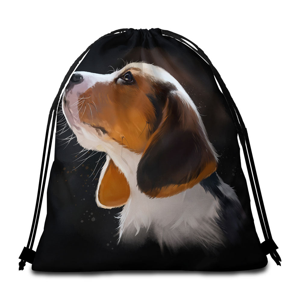 Adorable Dog Beach Towel Bags