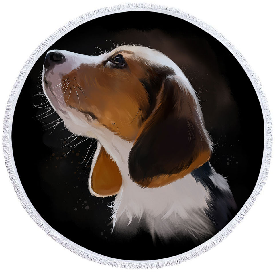 Adorable Dog Circle Beach Towel