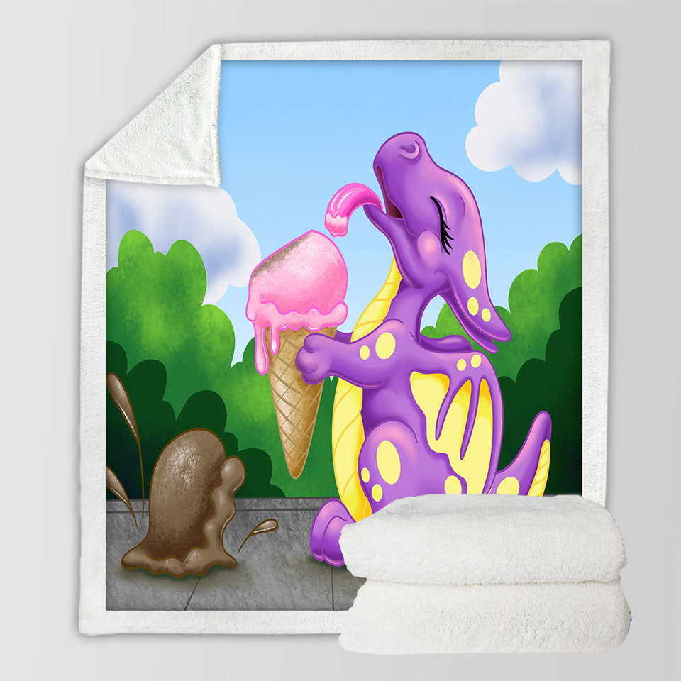 products/Adorable-Fleece-Blankets-Baby-Dragon-Licking-Ice-cream