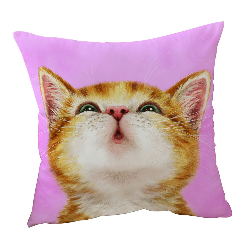 Adorable Ginger Kitty Cat Cushion Covers