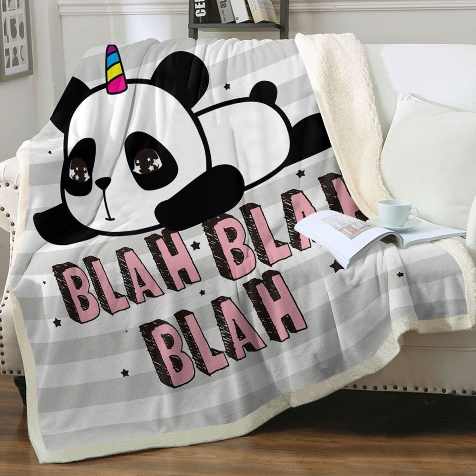 Adorable Kids Throw Blanket Unicorn Panda