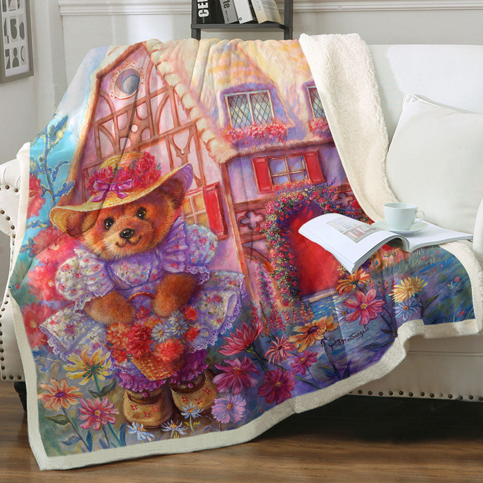 products/Adorable-Kids-Throw-Blanket-Vintage-Art-Painting-the-Little-Bear-House