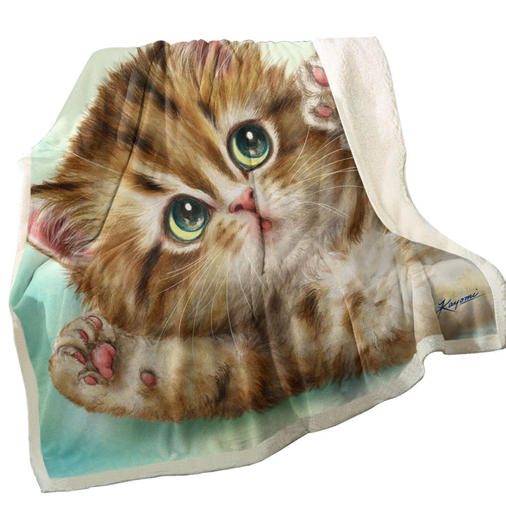Adorable Kids Throws Kittens Art Relaxing Kitty Cat