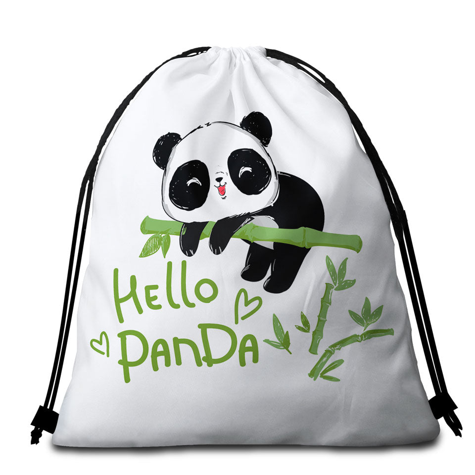 Adorable Little Panda Beach Towel Bags