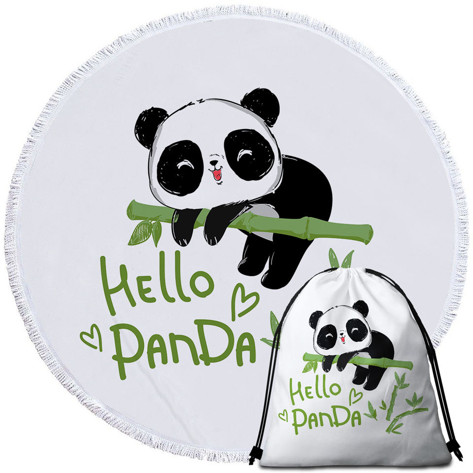 Adorable Little Panda Kids Beach Towels