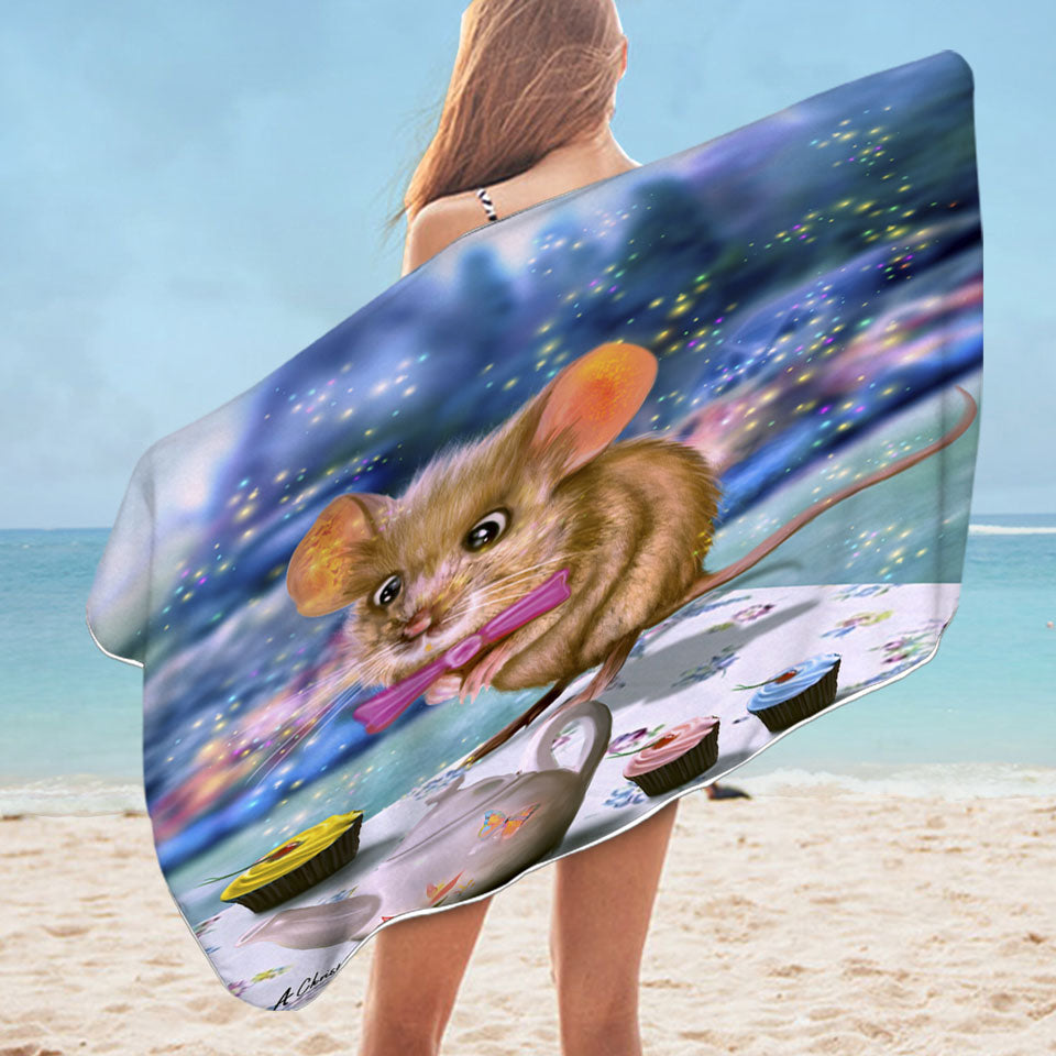 Adorable Mouse Dormouse Pool Towels for Kids