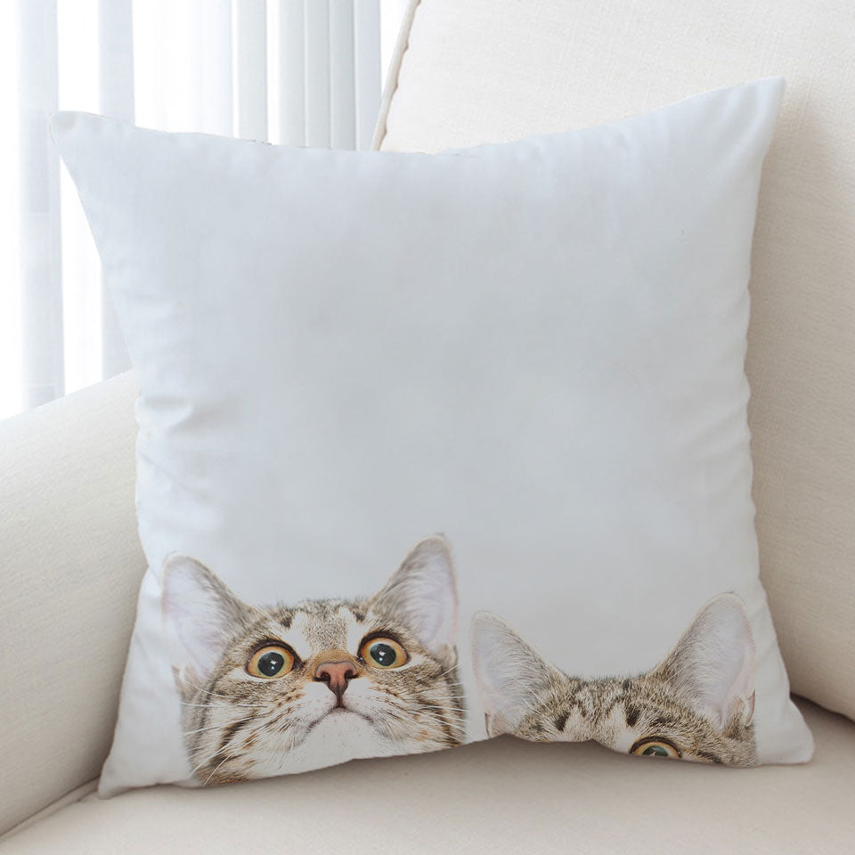Adorable Peeking Cats Cushion