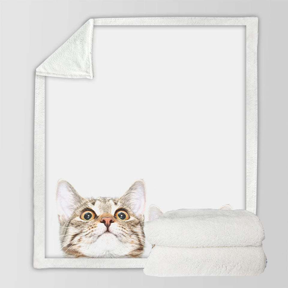 Adorable Peeking Cats Throw Blanket