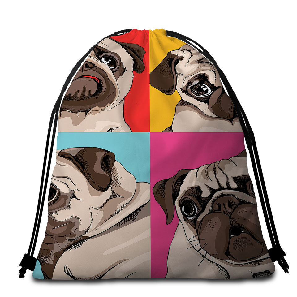 Adorable Pug Bag for Beach Towels and Fun