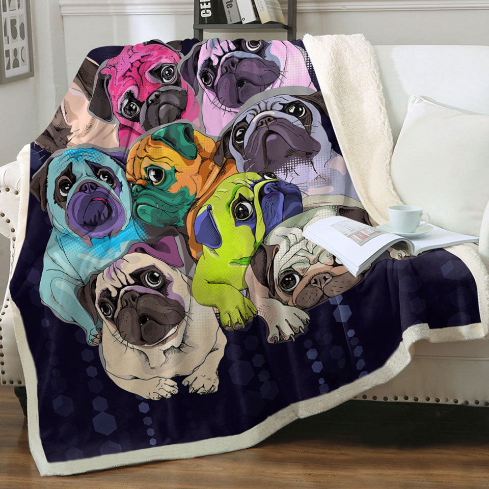 Adorable Pugs Cool Fleece Blankets for Dog Lovers