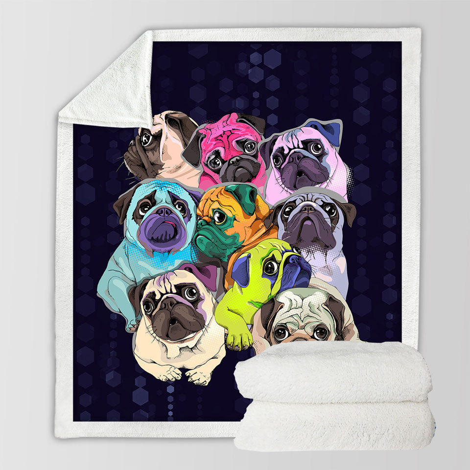 Adorable Pugs Couch Throws