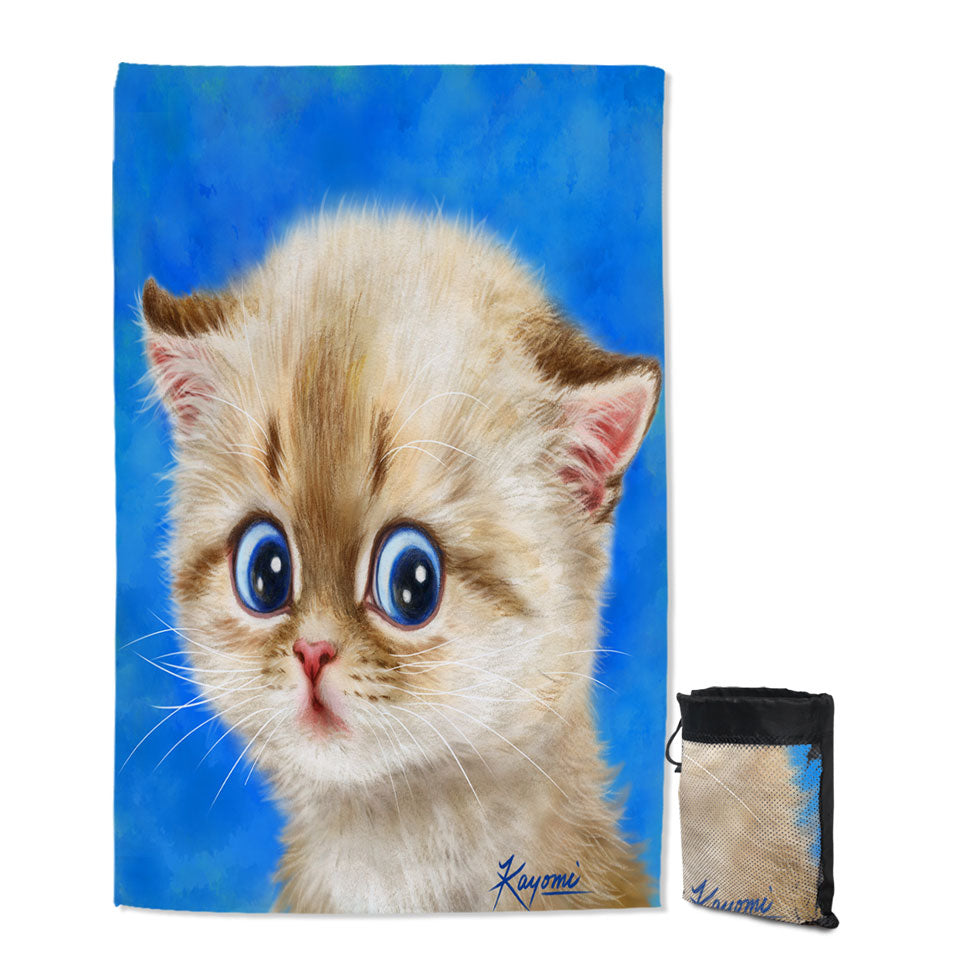 Adorable Shy Kitty Cat Quick Dry Towel for Children