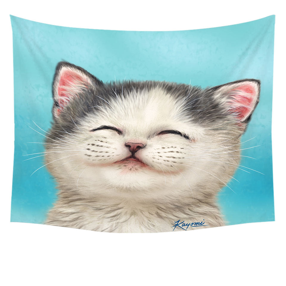 Adorable Smiling Kitten Wall Decor for Kids