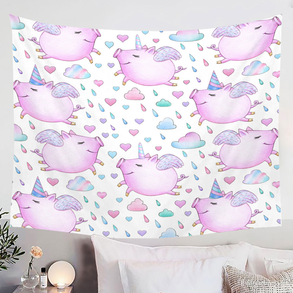 Adorable Tapestries Unicorn Pigs