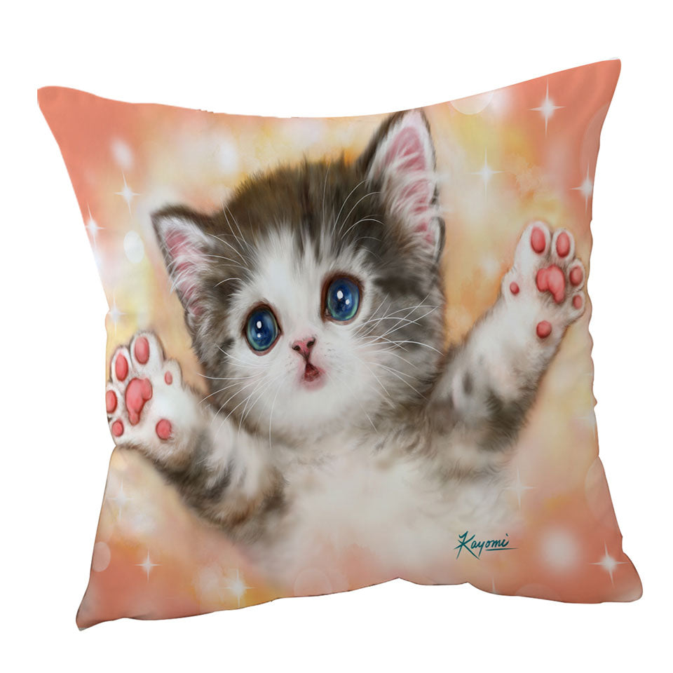 Adorable Throw Pillows Cute Kitty Cat Wants a Hug