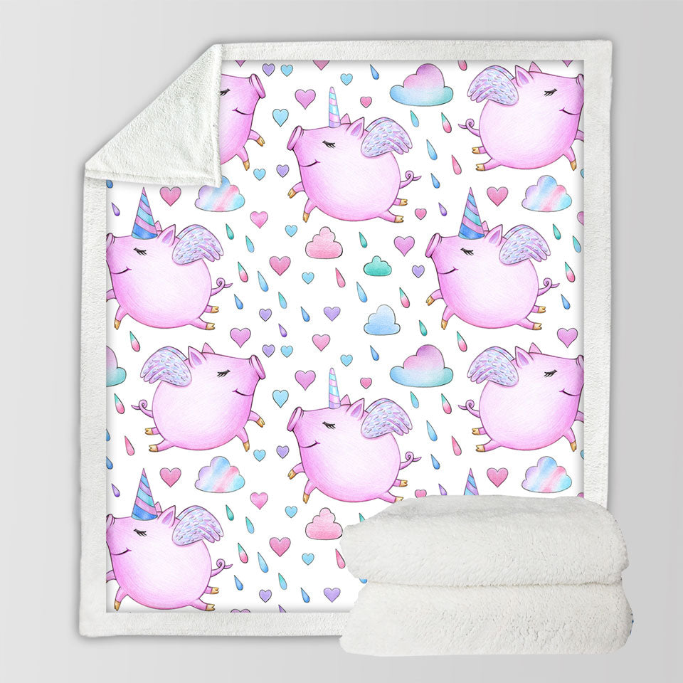 Adorable Throws Unicorn Pigs