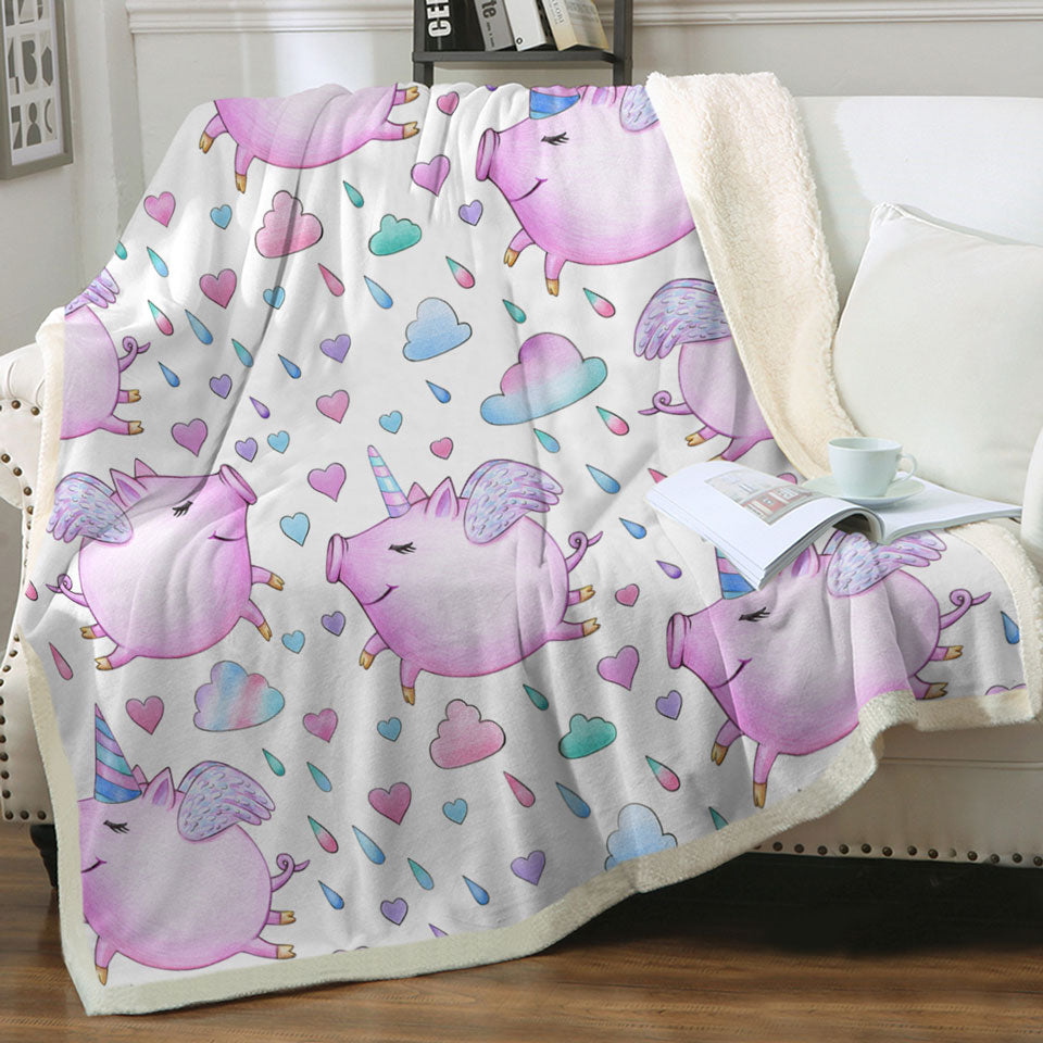 Adorable Unicorn Pigs Soft Blankets