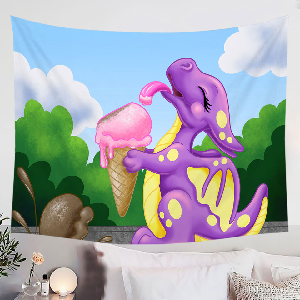 Adorable-Wall-Decor-Baby-Dragon-Licking-Ice-cream