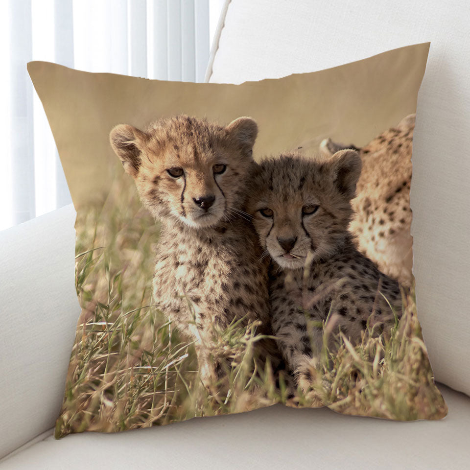 Adorable Wild Cheetah Cubs Cushions