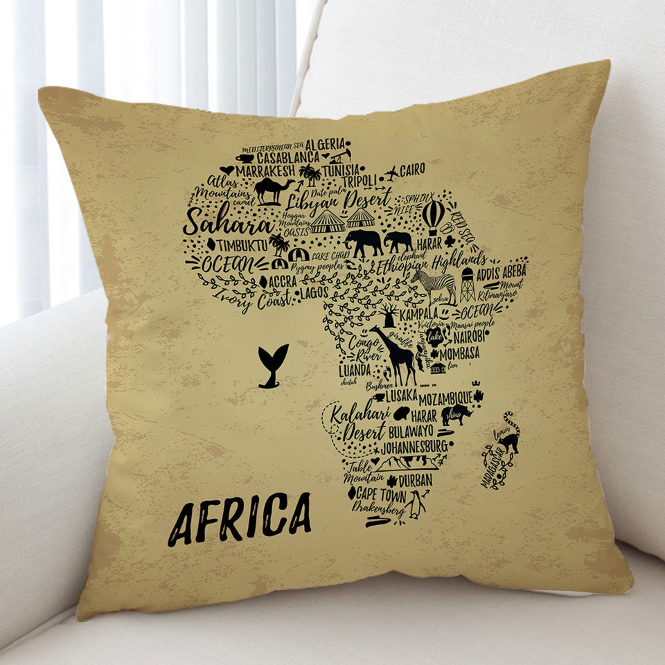 Africa Cushion Cover Features The African Continent