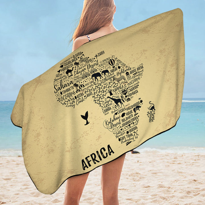Africa Pool Towel Features The African Continent
