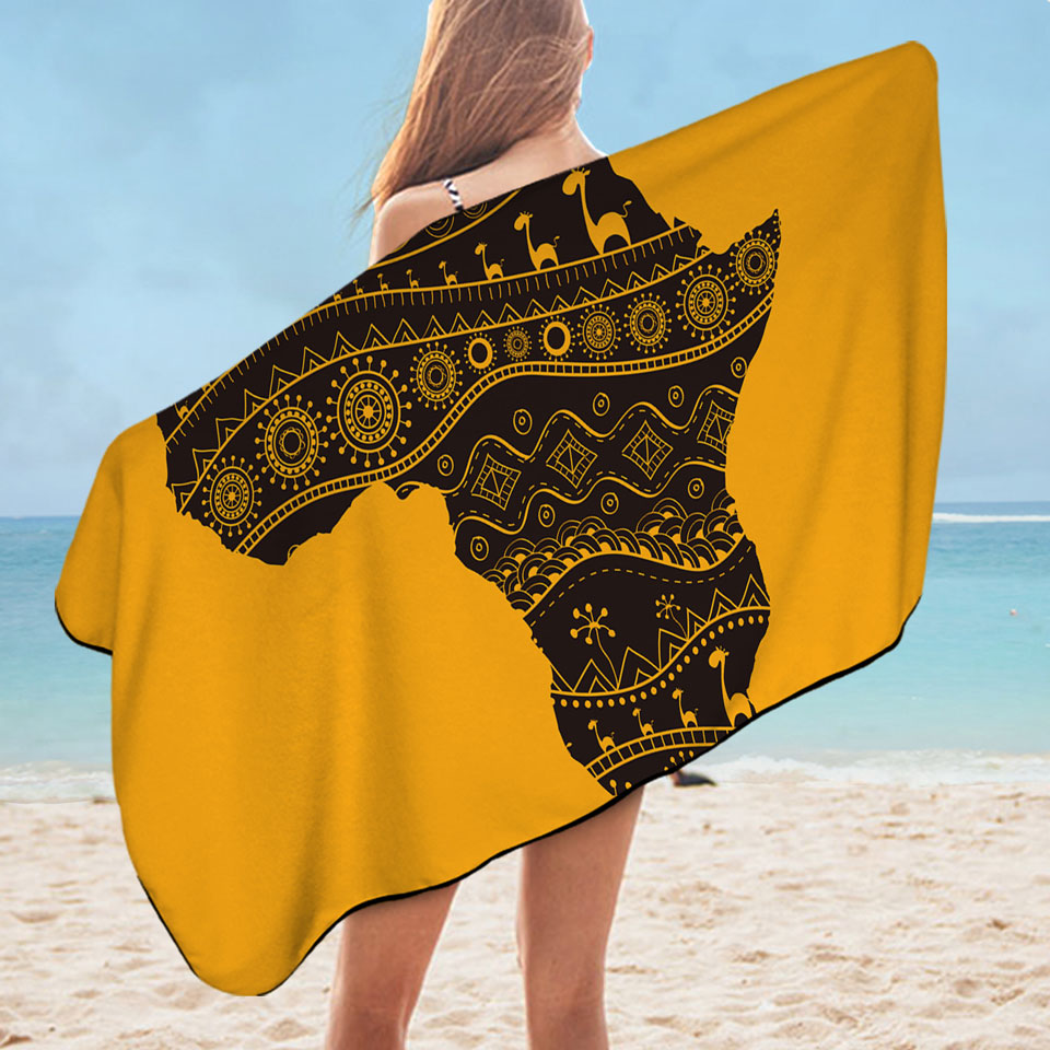 Africa Silhouette African Beach Towel