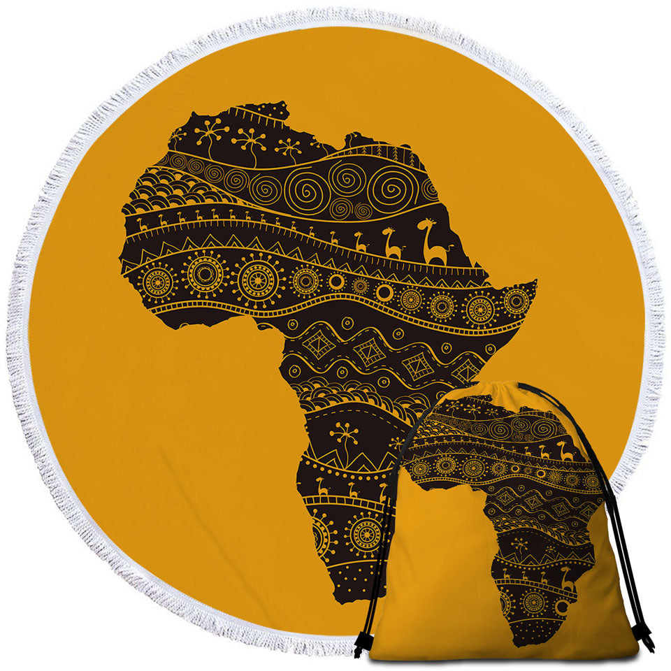 Africa Silhouette African Beach Towels and Bags Set