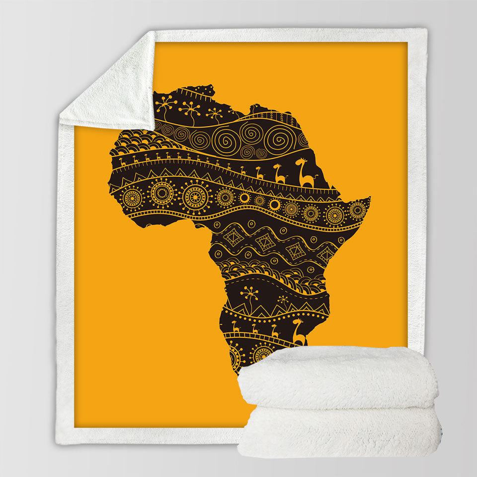 Africa Silhouette Throw Blanket