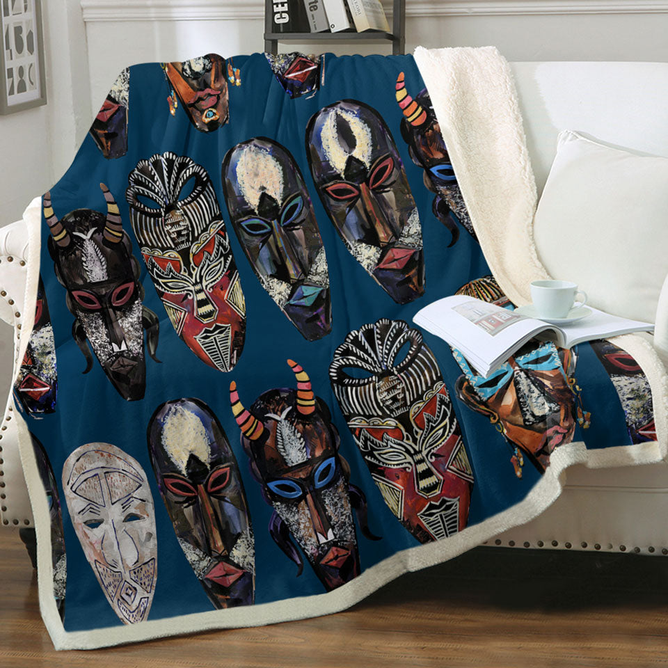 African Couch Throws Masks