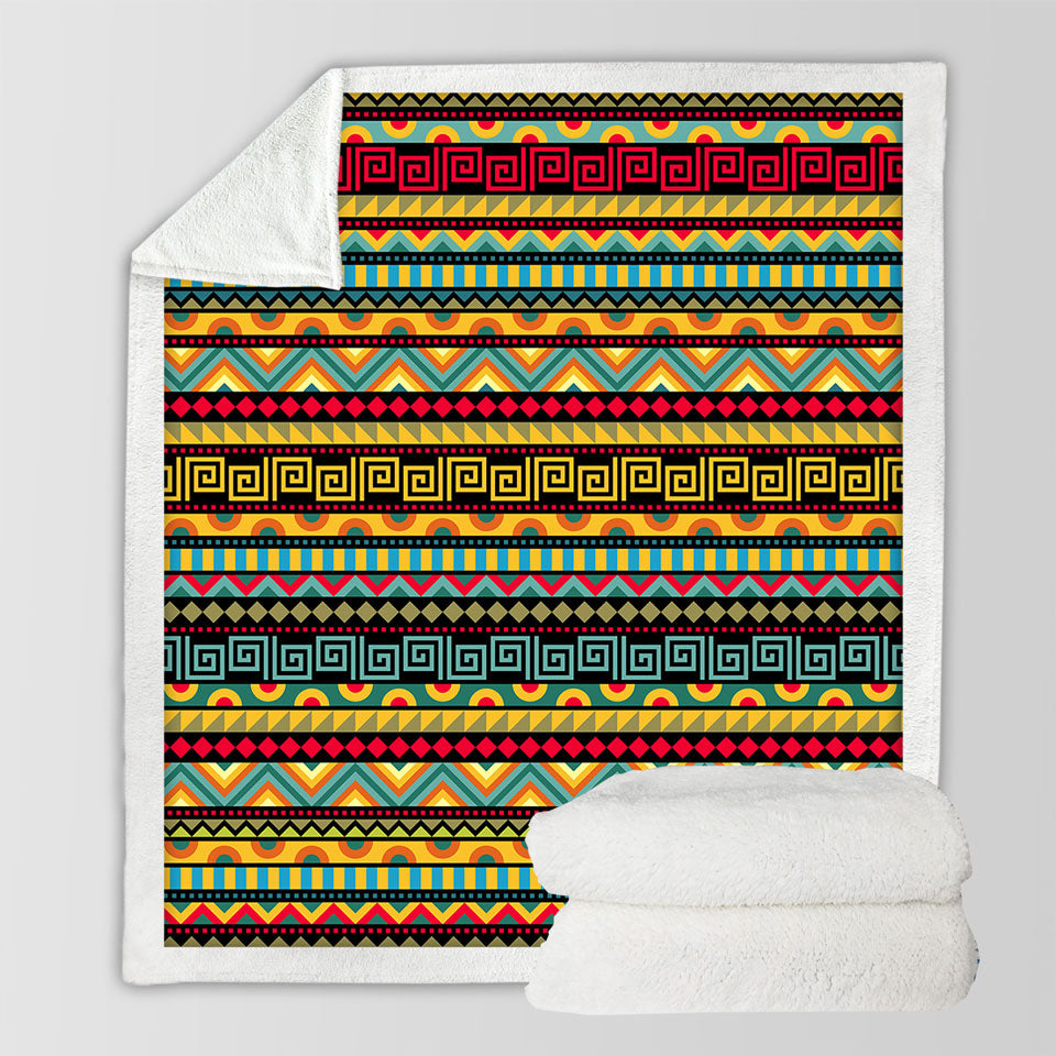 African Fleece Blankets Striped Pattern